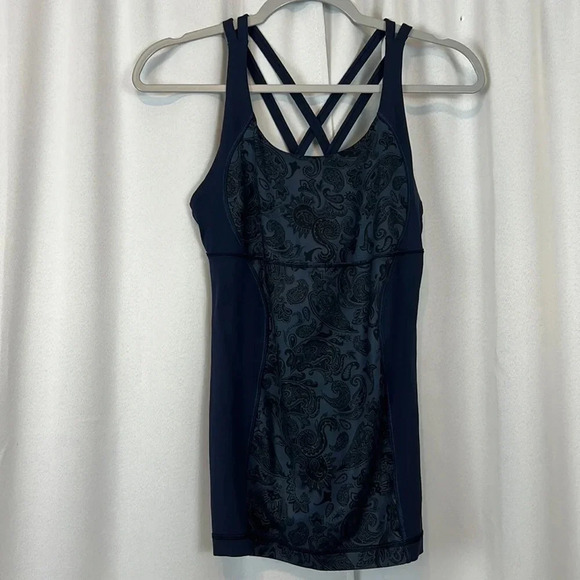 Lululemon Athletica Energy Tank Paisley Inkwell Top - Picture 1 of 8